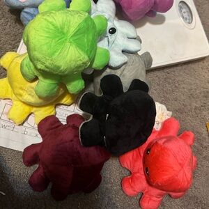 Vibrant Green and Purple Plush Toy Collection